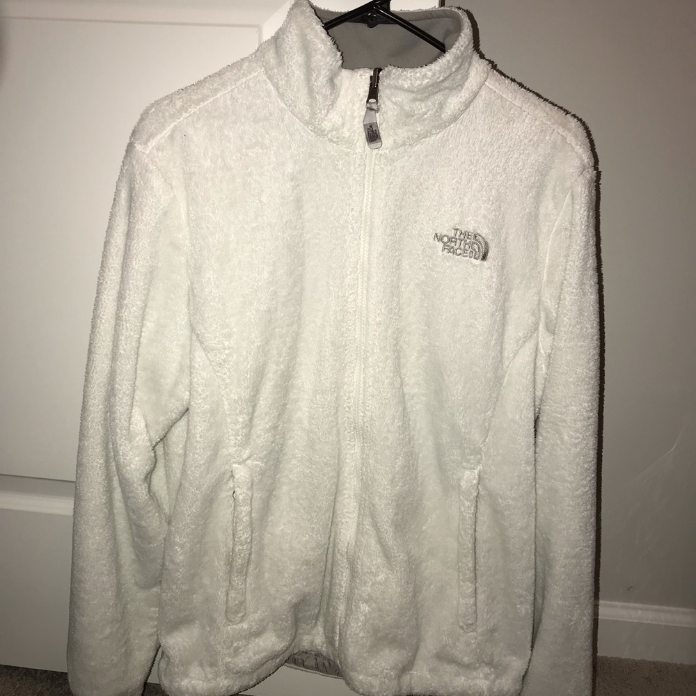 The North face white women’s polar fleece jacket